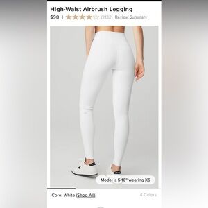Alo- High Waisted Airbrush Leggings- Sz Med- White